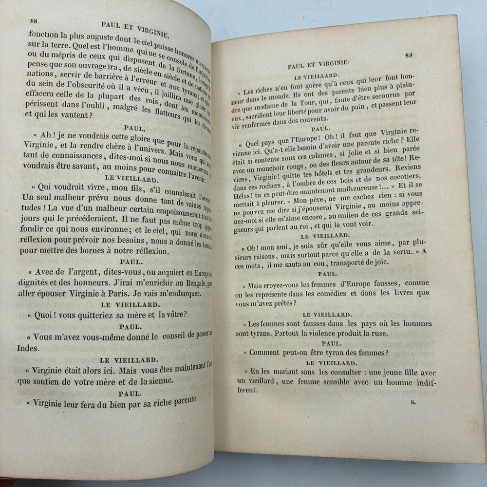 1854 Oeuvres Choisies de Bernardin de Saint-Pierre Paul et Virginie French Book